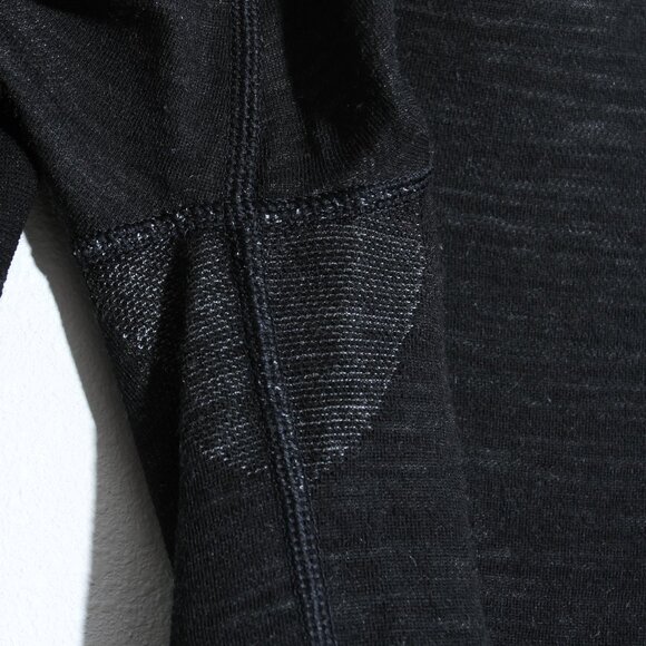 Smartwool Intraknit Thermal Merino Wool Base Layer Crew Long Sleeve Black White - Picture 4 of 16